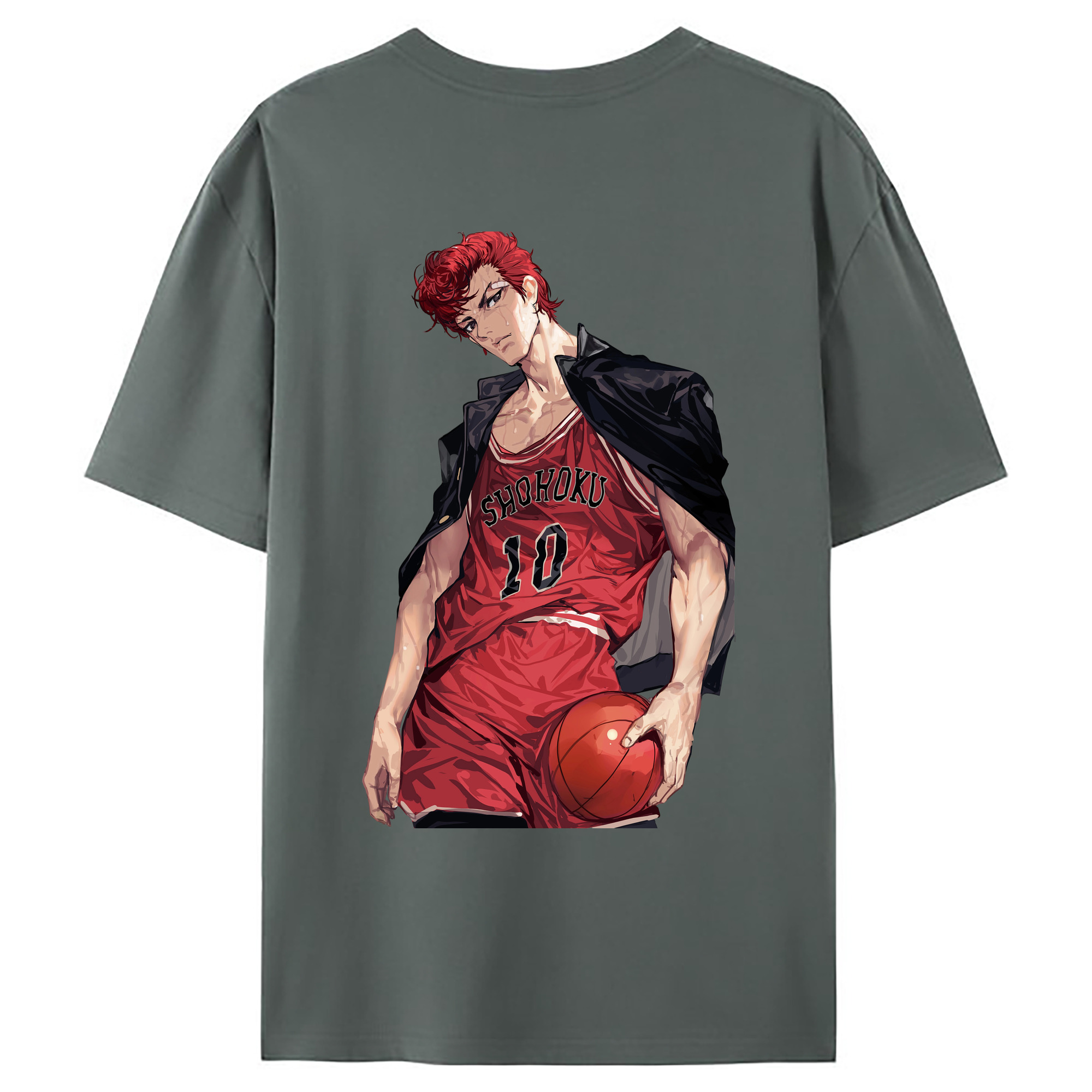 （画像用） SLAM DUNK／スラムダンク 綿100％ メンズ半袖Tシャツ（バックプリント） 通気性